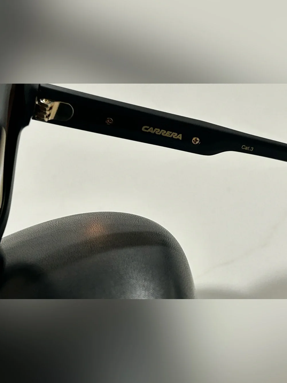 Carrera Black Frame Sunglasses with Brown Gradient Lenses and Gold Accent